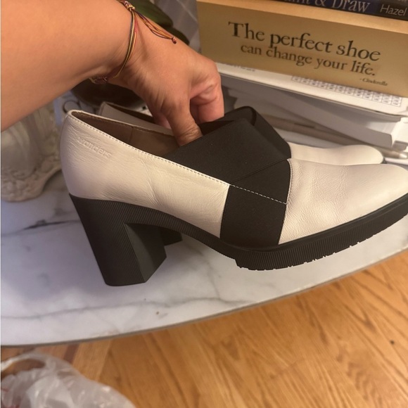 Wonders Black and white Leather Block Heel Shoes - Picture 3 of 12